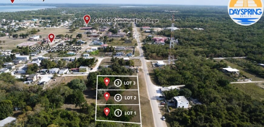 🏡 Three quarter acre lots by Corozal Community College – Corozal Town, Belize